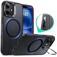 Custodia MagSafe per Apple iPhone 16, ESR, Classic Hybrid Kickstand Slide, Nera Satinata — 3