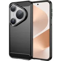 Custodia per Huawei Pura 80 Pro / Pura 80 Ultra, Techsuit, Carbonio, Nera — 3