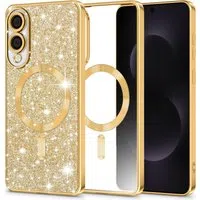 Custodia MagSafe per Samsung Galaxy S25 Edge S937, Techsuit, Luxury Glitter, Oro — 3