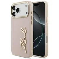 Custodia per Apple iPhone 17 Pro Max, Karl Lagerfeld, Script Logo, Rosa — 3