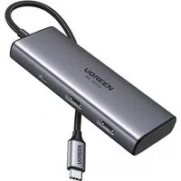 Hub USB-C UGREEN CM498 (15852), 2 x USB-A 3.0 - 2 x USB-C - 2 x HDMI, Grigio — 3