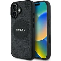 Custodia MagSafe per Apple iPhone 16, Guess, 4G Circle Classic Logo, Nera — 3
