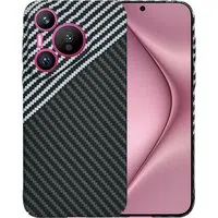 Custodia per Huawei Pura 70, Techsuit, Carbonite FiberShell, Nero Grigio — 3