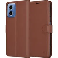 Custodia per Motorola Moto G45 / G34, Techsuit, Leather Folio, Marrone — 3