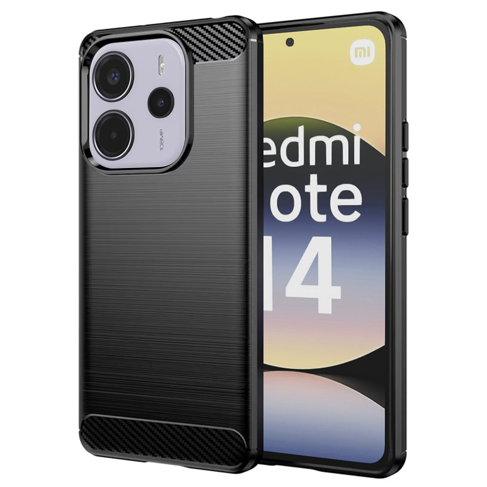 Custodia per Xiaomi Redmi Note 14 4G (Standard), Techsuit, Carbonio, Nera