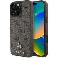 Custodia MagSafe per Apple iPhone 16 Pro, Guess, 4G Small and Classic Logo, Marrone — 3