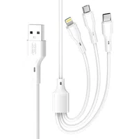 Cavo di Ricarica USB-A - Lightning / microUSB / USB-C XO Design NB230 3in1, 20W, 1m, Bianco — 3