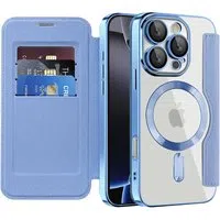 Custodia MagSafe per Apple iPhone 16 Pro Max, Techsuit, SmartMag Book, Blu — 3