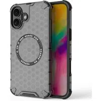 Custodia MagSafe per Apple iPhone 16, Techsuit, HoneyComb Shield, Nera — 3
