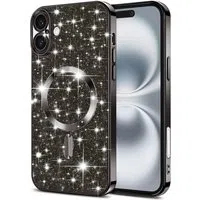 Custodia MagSafe per Apple iPhone 16 Plus, Techsuit, Luxury Glitter, Nera — 3