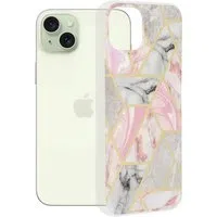 Custodia per Apple iPhone 15 Plus, Techsuit, Marble, Rosa — 3