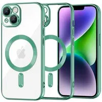 Custodia MagSafe per Apple iPhone 14 Plus, Techsuit, Luxury Crystal, Verde Chiaro — 3