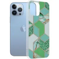 Custodia per Apple iPhone 13 Pro Max, Techsuit, Marble, Verde — 3