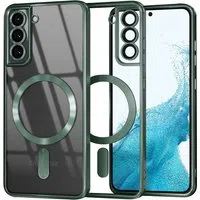 Custodia MagSafe per Samsung Galaxy S22 5G S901, Techsuit, Luxury Crystal, Verde Scuro — 3