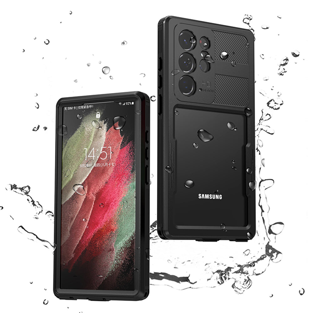 Custodia Waterproof per Samsung Galaxy S23 Ultra S918, ShellBox, Nera