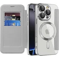 Custodia MagSafe per Apple iPhone 16 Pro Max, Techsuit, SmartMag Book, Grigio — 3