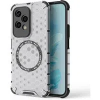 Custodia MagSafe per Honor 200 Lite, Techsuit, HoneyComb Shield, Bianca — 3