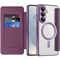 Custodia MagSafe per Samsung Galaxy S26 S942, Techsuit, SmartMag Book, Viola — 3