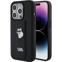 Custodia MagSafe per Apple iPhone 15 Pro Max, Karl Lagerfeld, Saffiano Gripstand Choupette, Nera — 3