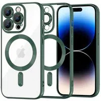 Custodia MagSafe per Apple iPhone 14 Pro, Techsuit, Luxury Crystal, Verde Scuro — 3