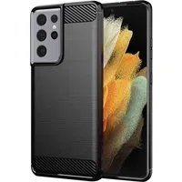 Custodia per Samsung Galaxy S21 Ultra 5G G998, Techsuit, Carbonio, Nera — 3