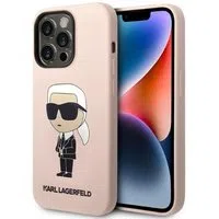 Custodia MagSafe per Apple iPhone 14 Pro Max, Karl Lagerfeld, Silicone Ikonik Karl, Rosa — 3
