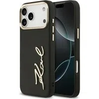 Custodia per Apple iPhone 17 Pro Max, Karl Lagerfeld, Script Logo, Nera — 3