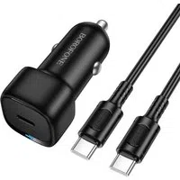 Caricabatterie Auto con Cavo USB-C Borofone BZ34A Cloud, 20W, 3A, 1 x USB-C, Nero — 3