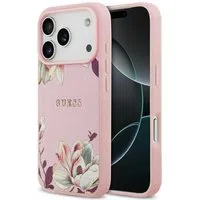 Custodia MagSafe per Apple iPhone 17 Pro, Guess, Grained Flowers, Rosa — 3