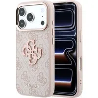 Custodia per Apple iPhone 18 Pro / 17 Pro, Guess, Logo 4G Grande in Resina, Rosa