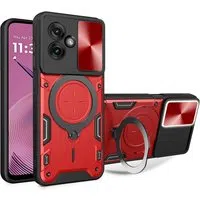 Custodia per Motorola Moto G55, Techsuit, CamGuard Pro, Rossa — 3