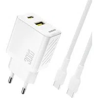 Caricabatterie da rete con cavo USB-C Dudao A27TCEU, 30W, 1 x USB-A - 1 x USB-C, Bianco — 3