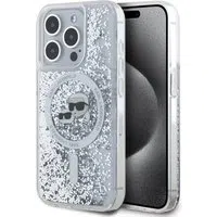 Custodia MagSafe per Apple iPhone 15 Pro, Karl Lagerfeld, Liquid Glitter Karl & Choupette's Heads, Trasparente — 3