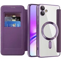 Custodia MagSafe per Samsung Galaxy A05 A055, Techsuit, SmartMag Book, Viola — 3