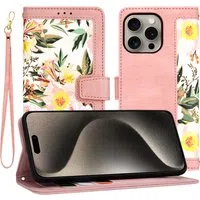Custodia per Apple iPhone 15 Pro Max, Techsuit, FlipCraft, Rosa — 3