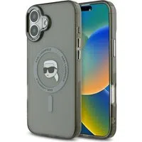 Custodia MagSafe per Apple iPhone 16, Karl Lagerfeld, IML Metal Karl's Head, Nera — 3