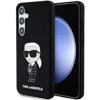Custodia per Samsung Galaxy S24 S921, Karl Lagerfeld, Silicone Ikonik NFT, Nera — 3
