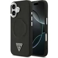 Custodia MagSafe per Apple iPhone 17, Guess, Logo Triangolo, Nera Argentata — 3