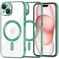 Custodia MagSafe per Apple iPhone 15, Techsuit, Luxury Crystal, Verde Chiaro — 3