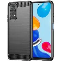 Custodia per Xiaomi Redmi Note 11S / Note 11, Techsuit, Carbonio, Nera — 3