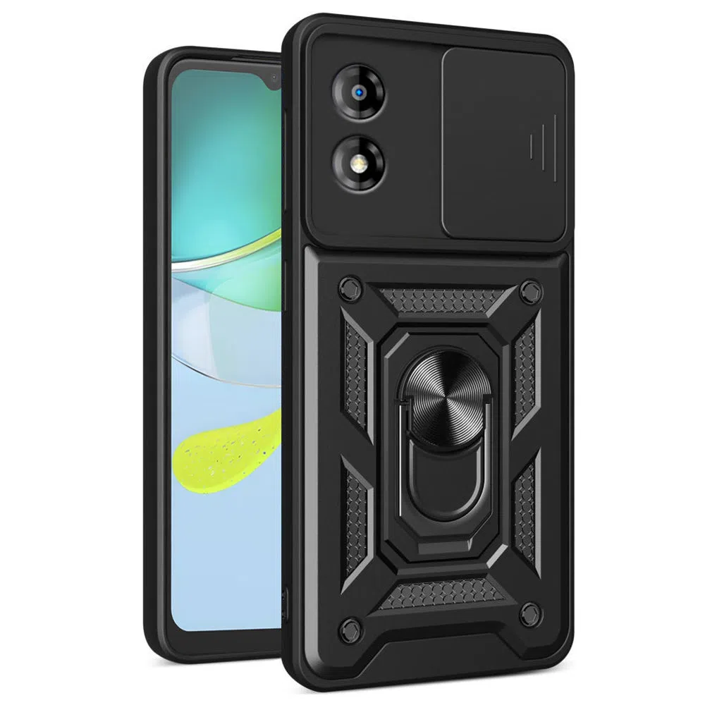 Custodia per Motorola Moto E13, Techsuit, CamShield, Nera — 2
