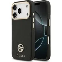 Custodia MagSafe per Apple iPhone 17 Pro, Guess, Grained Strass Logo, Nera — 3