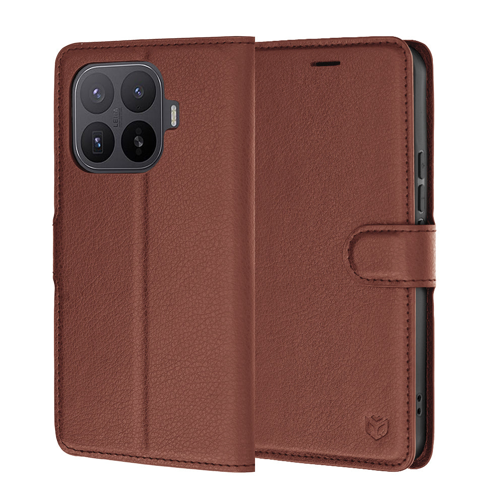 Techsuit Custodia per Xiaomi 17T Pro, Techsuit, Leather Folio, Marrone