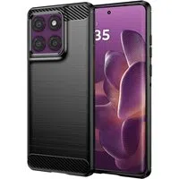 Custodia per Motorola Edge 60 Pro, Techsuit, Carbonio, Nera — 3