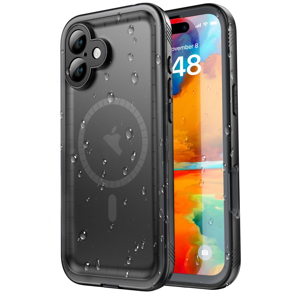 Custodia Waterproof per Apple iPhone 16, ShellBox, Nera