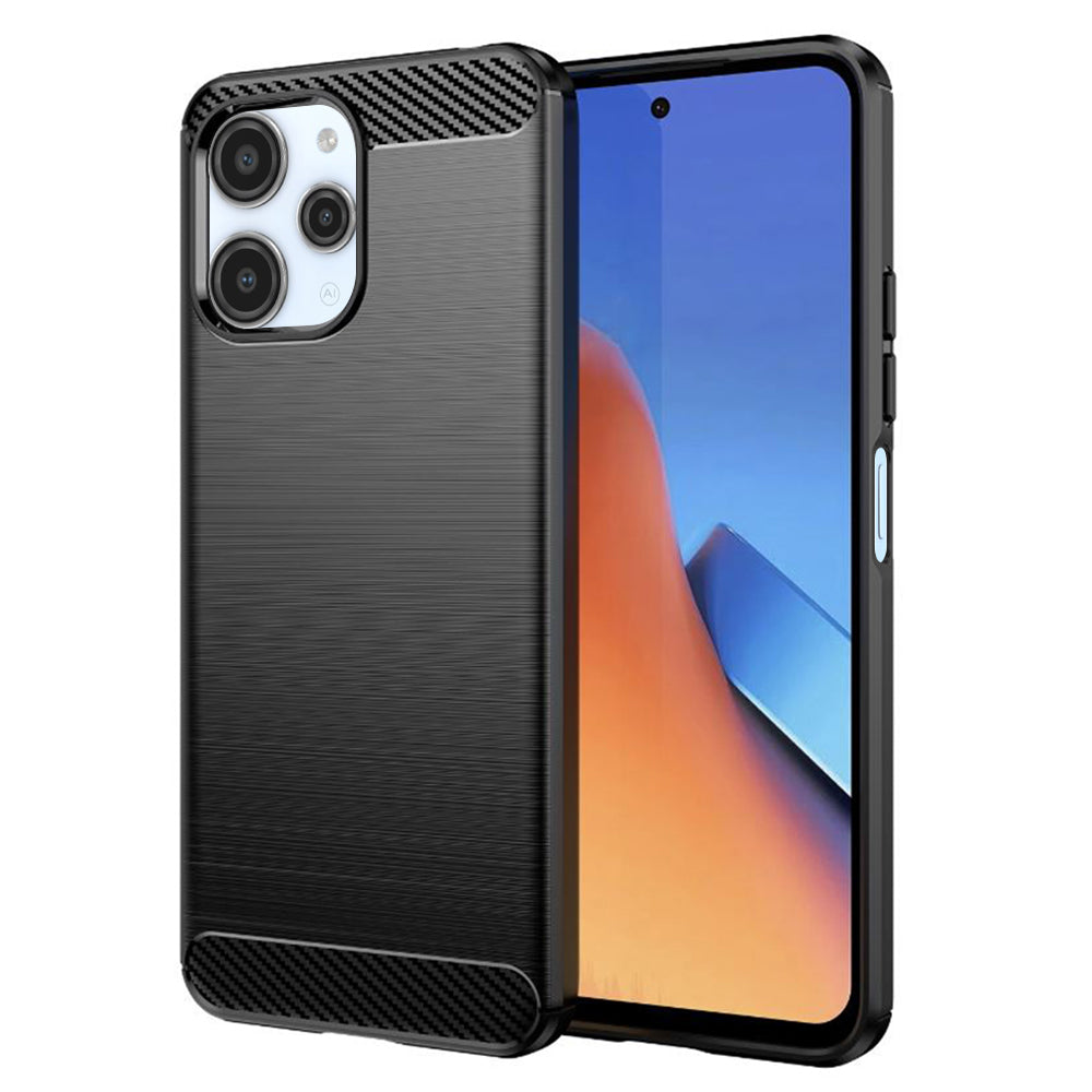 Custodia per Xiaomi Redmi 12 5G / 12, Techsuit, Carbonio, Nera
