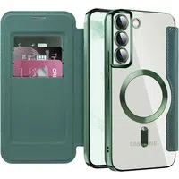 Custodia MagSafe per Samsung Galaxy S22+ 5G S906, Techsuit, SmartMag Book, Verde — 3