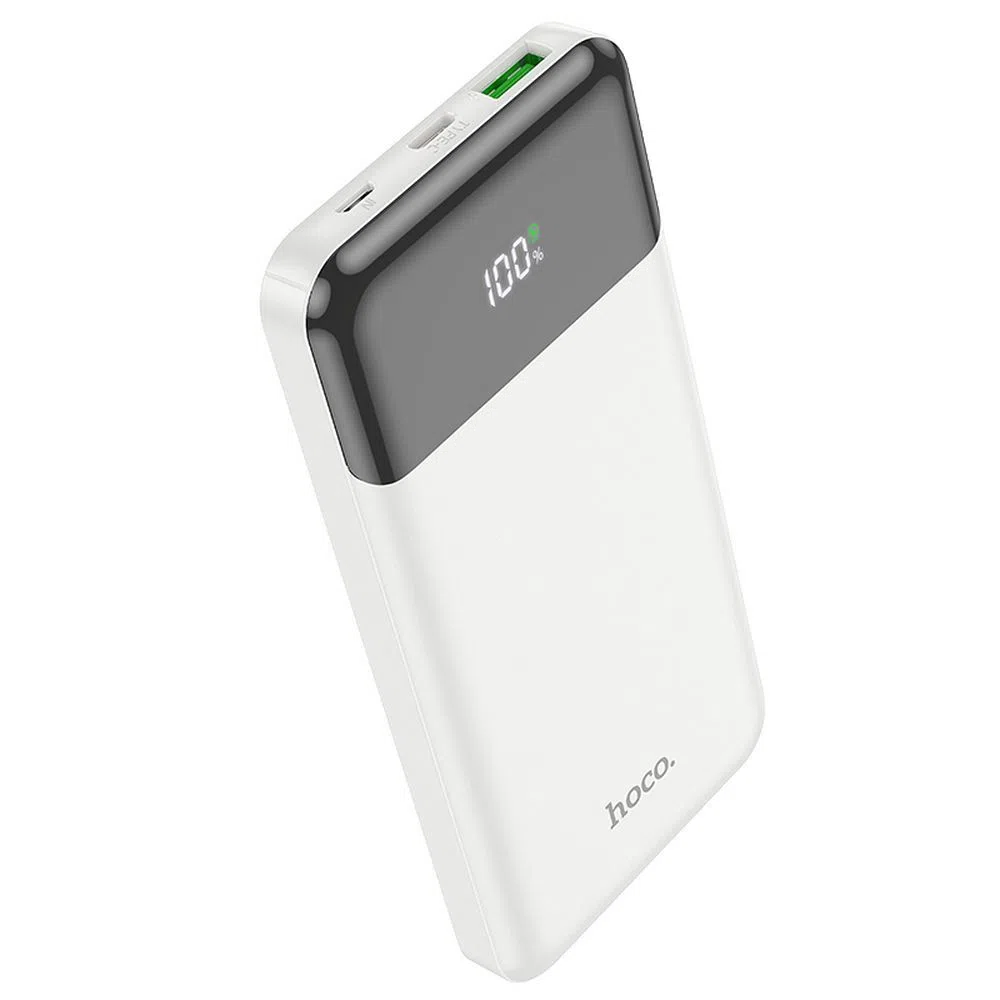 Batteria Esterna HOCO J102, 10000mAh, 20W, QC + PD, 1 x USB-A - 1 x USB-C, Bianca — 2
