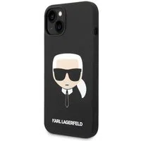 Custodia per Apple iPhone 14 Plus, Karl Lagerfeld, Silicone Karl's Head, Nera — 3
