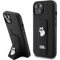 Custodia MagSafe per Apple iPhone 15 Plus, Karl Lagerfeld, Saffiano Gripstand Choupette, Nera — 3